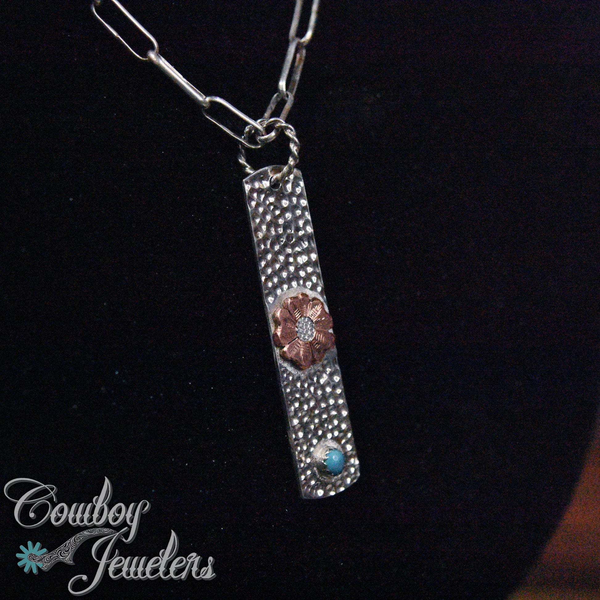 203 - bar flower pendant