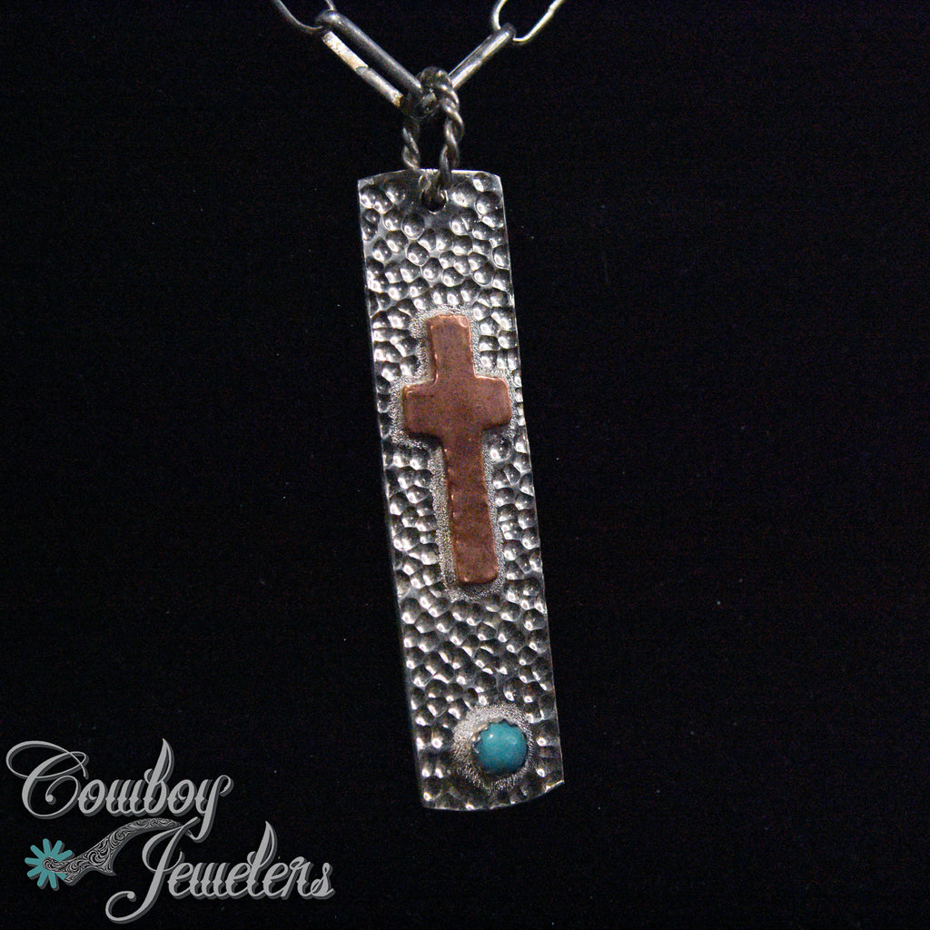204 - bar cross pendant