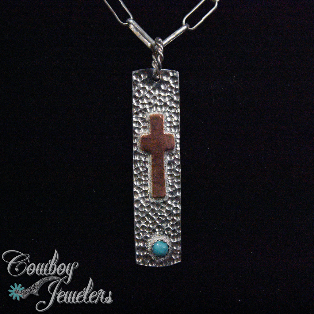 204 - bar cross pendant