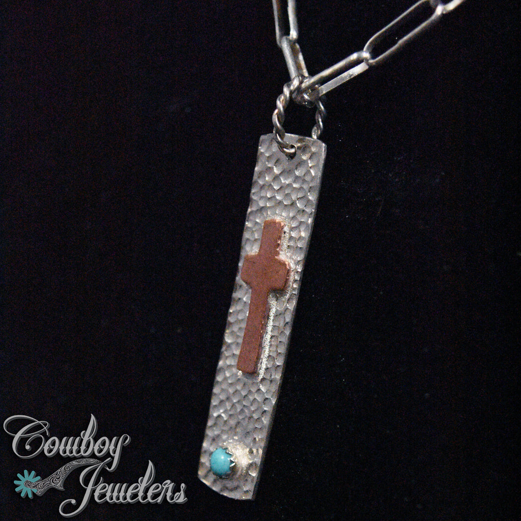 204 - bar cross pendant