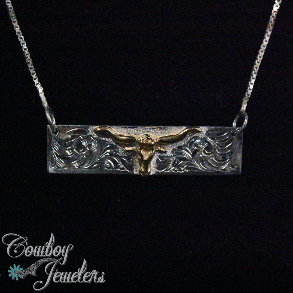 208 -  Longhorn bar necklace