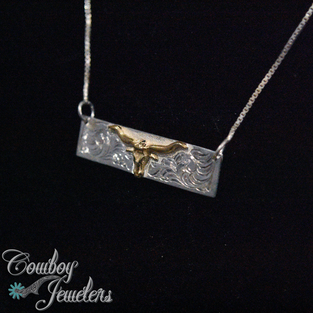 208 -  Longhorn bar necklace