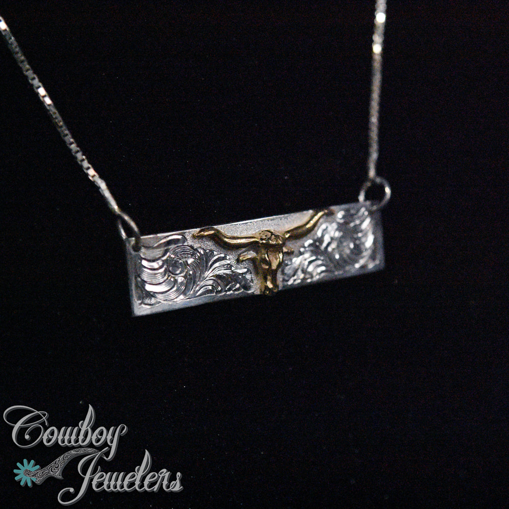 208 -  Longhorn bar necklace