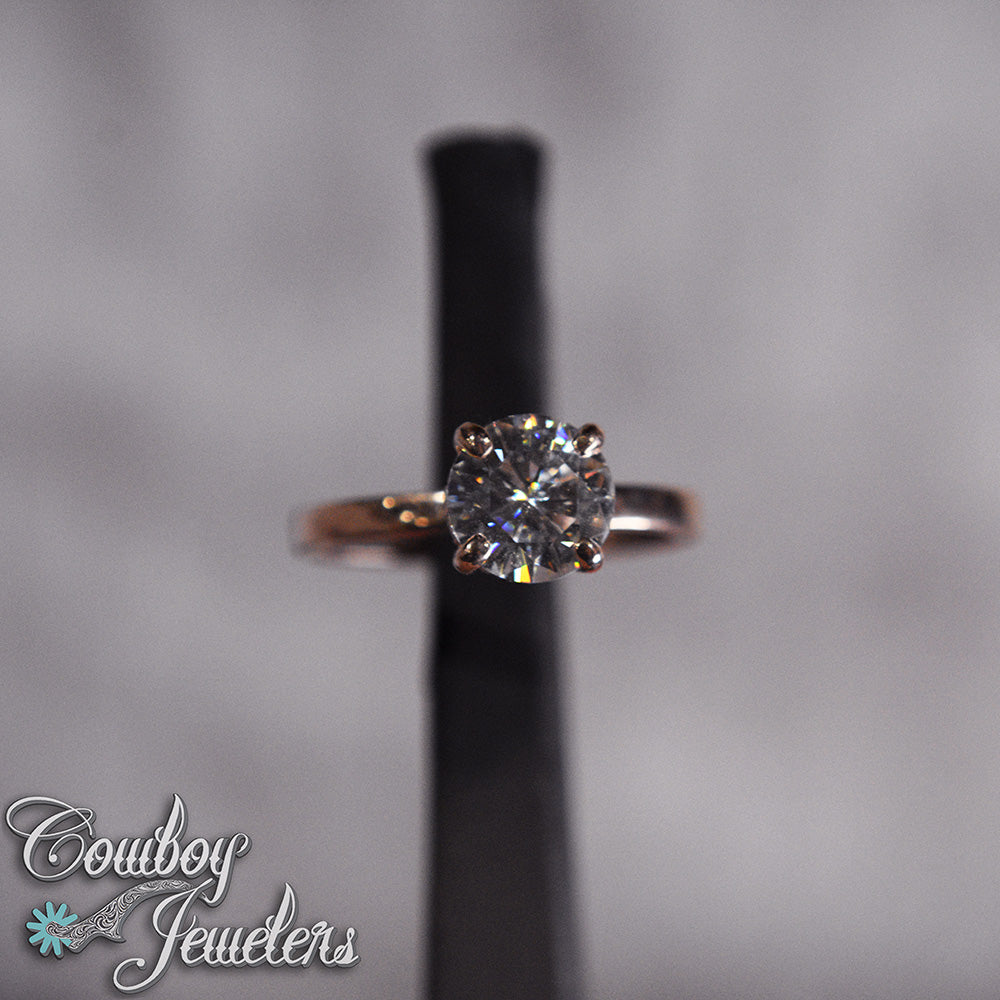 301 - Size 6 1/2 : Ready to ship, 14k rose gold and Moissanite