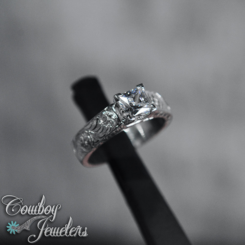 5120 - Size 7 1/2 Ready to ship Sterling silver .925 engraved ring
