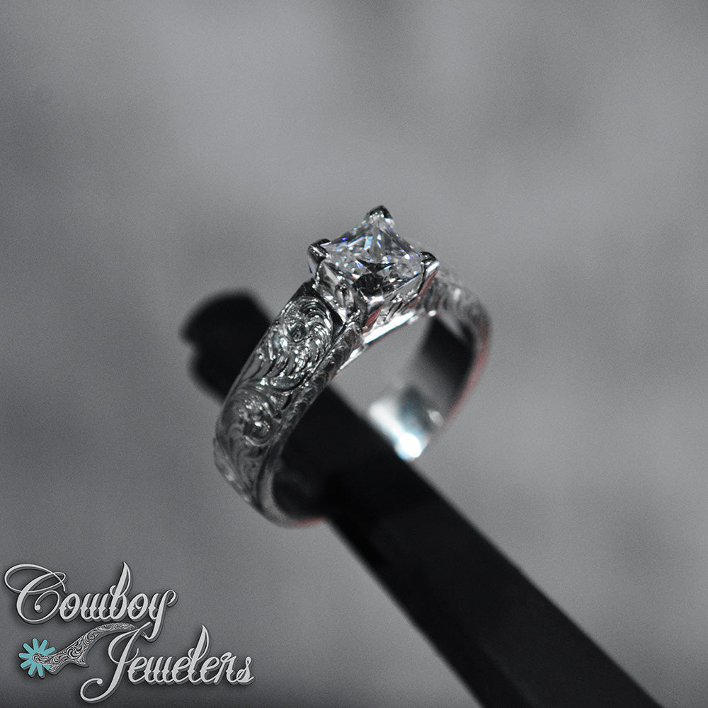 5120 - Size 7 1/2 Ready to ship Sterling silver .925 engraved ring
