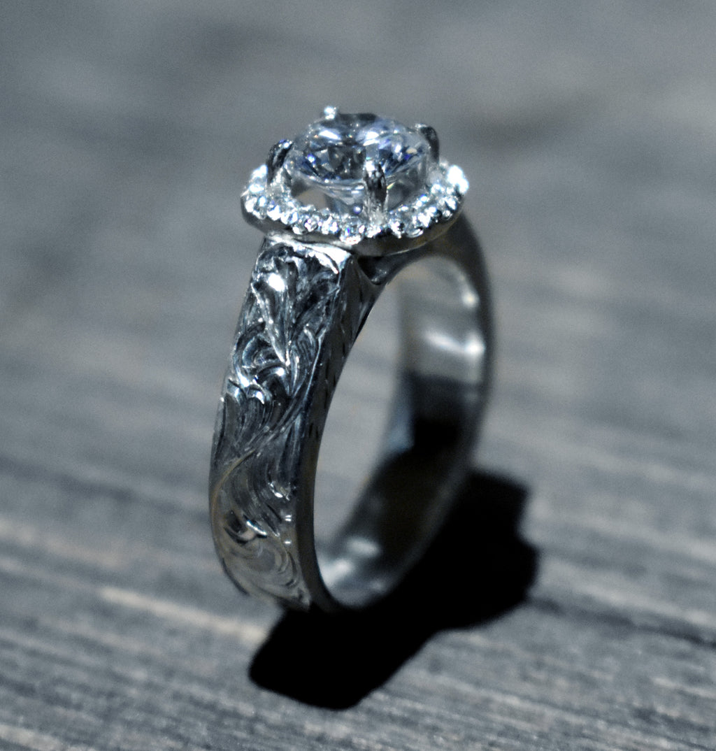 5600 cathedral ring with halo setting