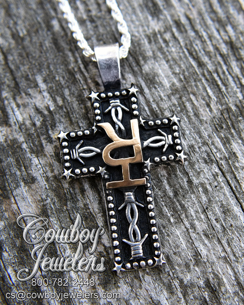 7771sb_brand cross pendant