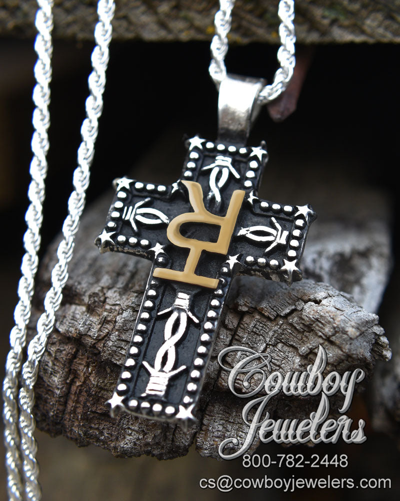 7771sb_brand cross pendant