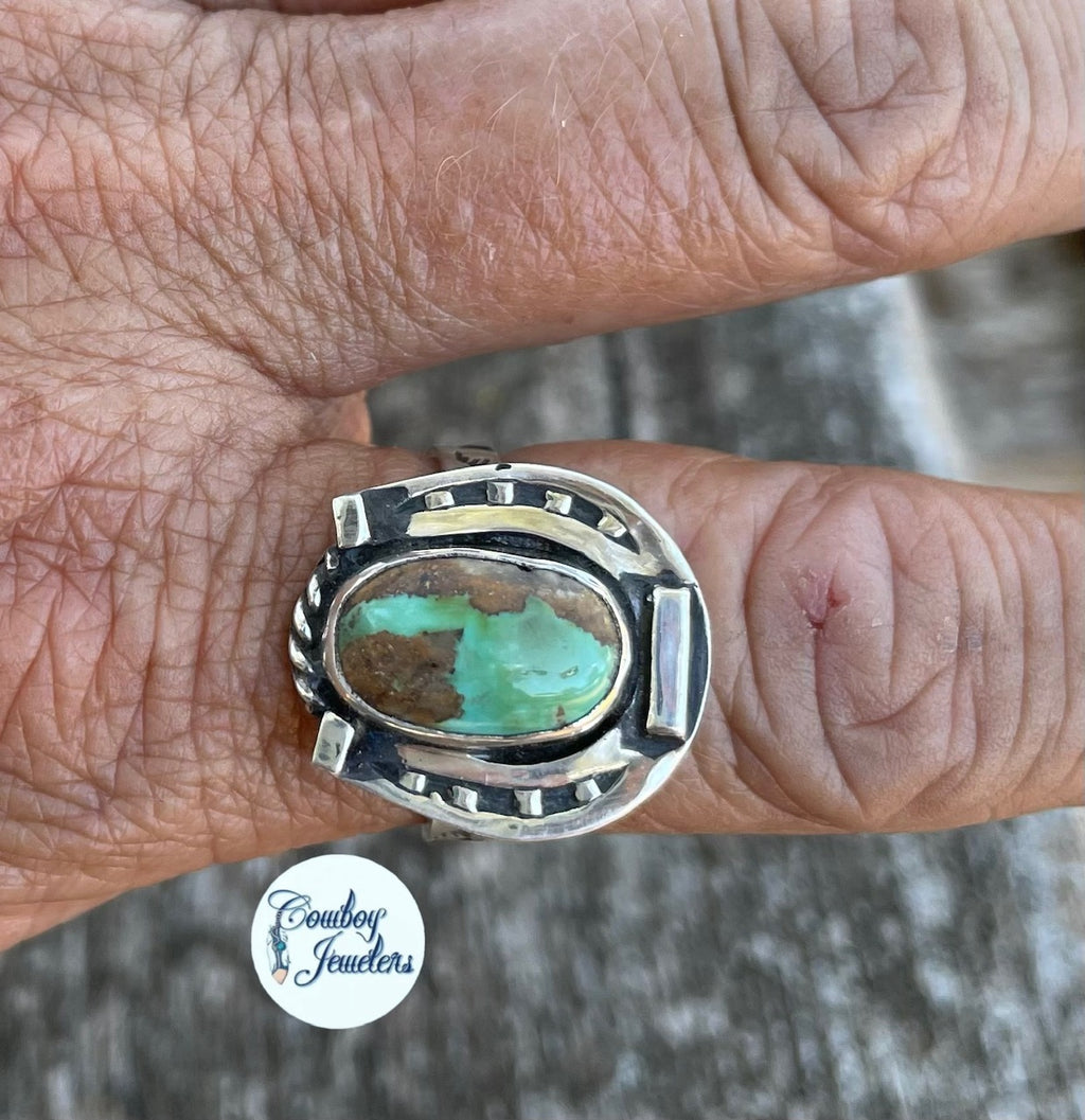 Native made Turquoise Horseshoe ring