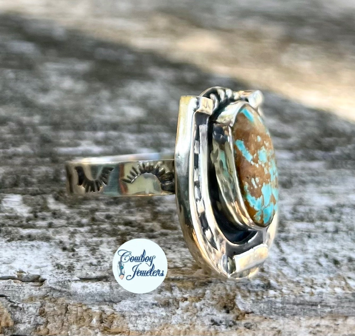 Native made Turquoise Horseshoe ring