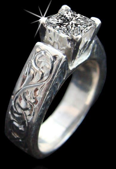 5120 Sterling silver Solitaire Cathedral style wedding ring