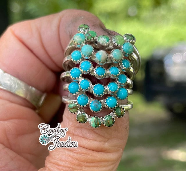 turquoise ring in an array of color